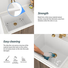 Lordear 25-Inch Drop-In Laundry Sink Single Bowl