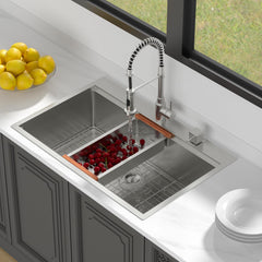 Lordear 30 Inch Drop-In Workstation Kitchen Sink