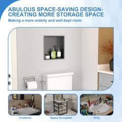 Lordear 12" x 12" Stainless Steel Bathroom Square Recessed Wall Niche from Lordear