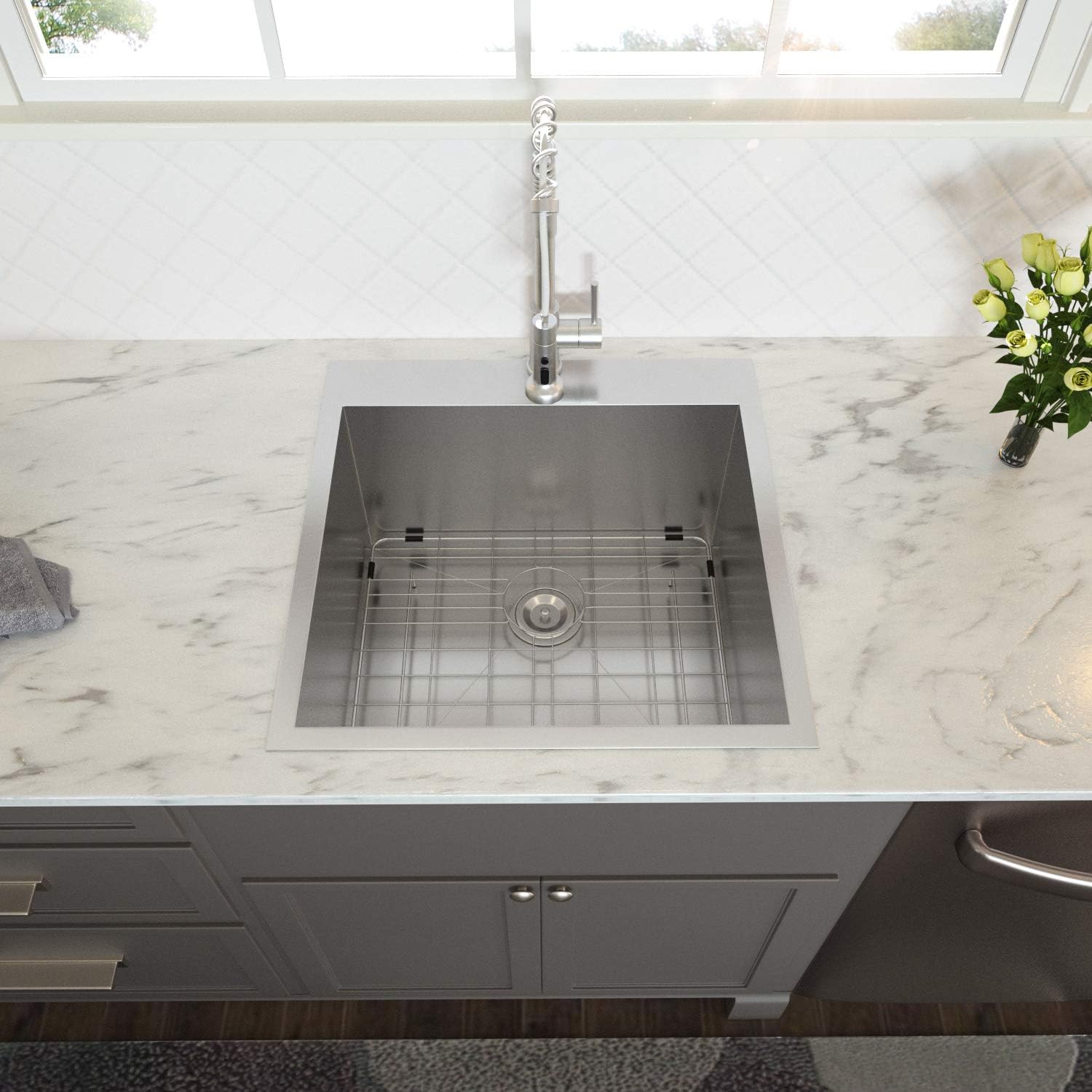 Lordear Stainless Steel Drop-in Single Bowl Deep Laundry Utility Sink from Lordear