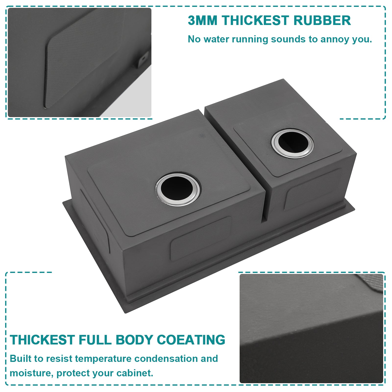 Lordear 33" Stainless Steel Double Bowl Undermount Low Divide Workstation Kitchen Sink  from Lordear