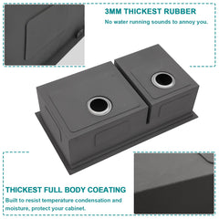 Lordear 33" Stainless Steel Double Bowl Undermount Low Divide Workstation Kitchen Sink  from Lordear