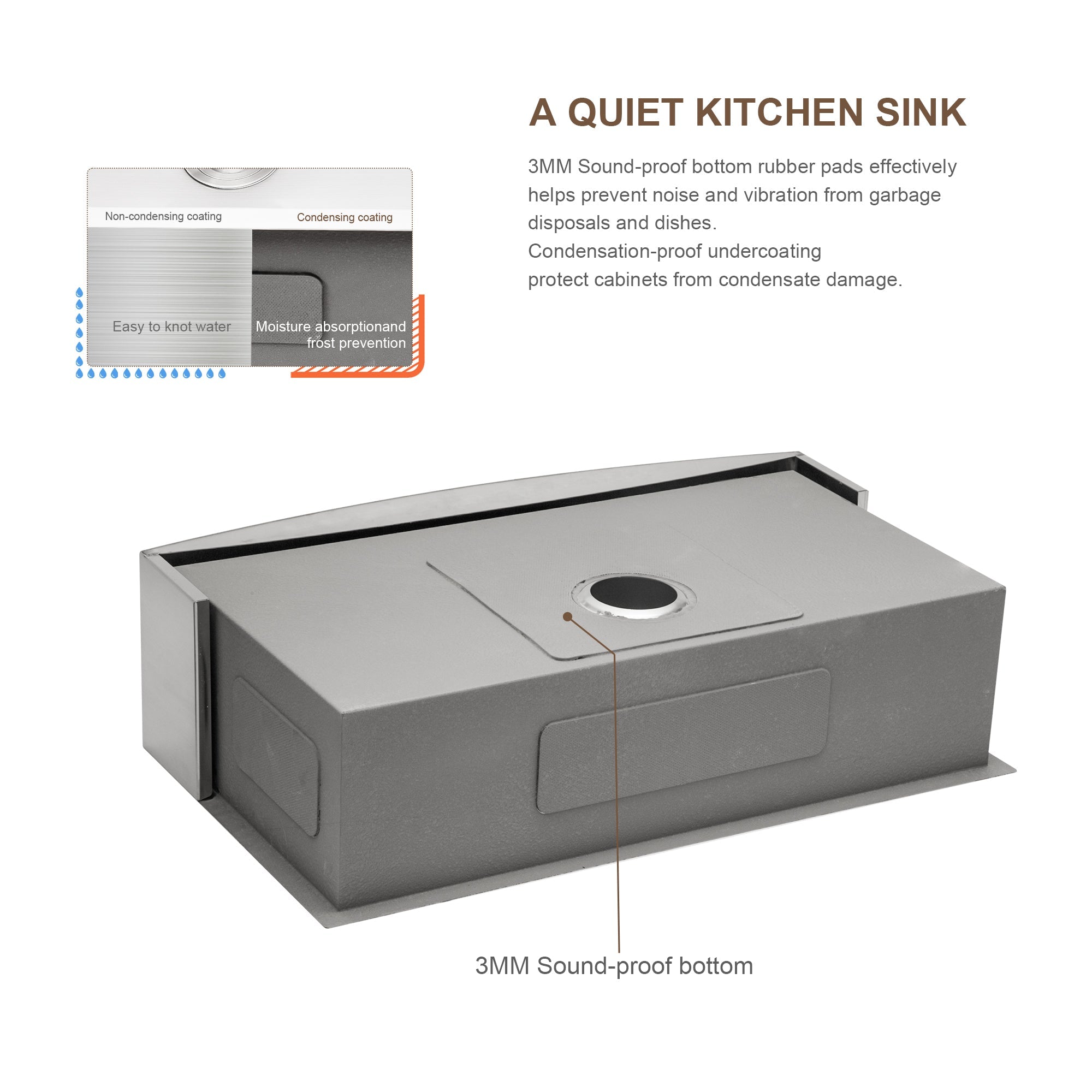 Lordear 33'' Stainless Steel Apron Front Farmhouse Kitchen Sink from Lordear