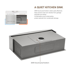 Lordear 33'' Stainless Steel Apron Front Farmhouse Kitchen Sink from Lordear