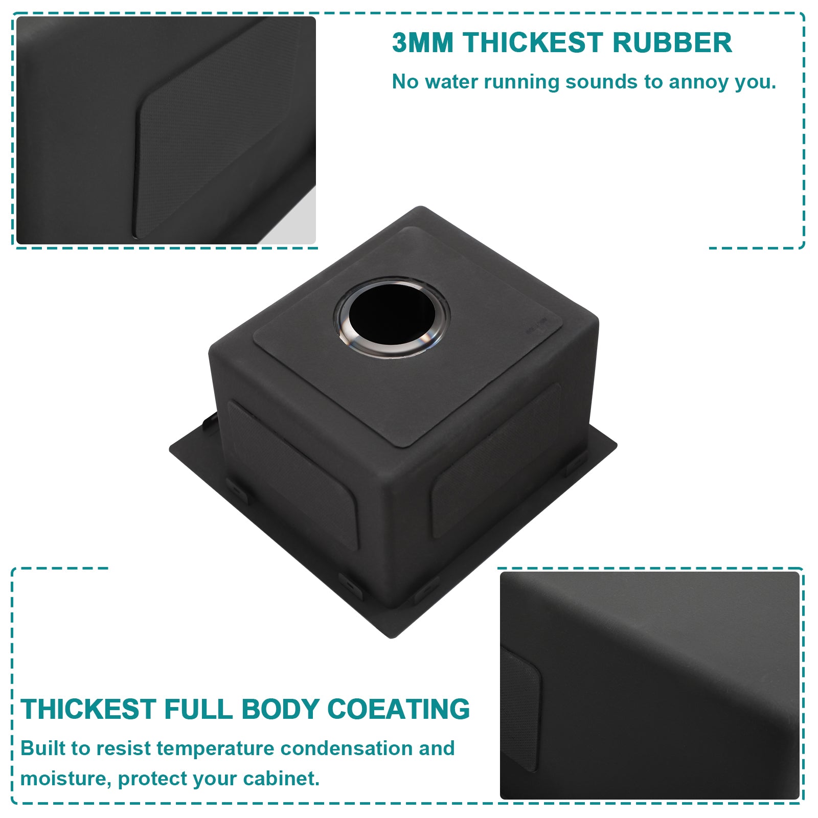 Lordear 15" x 15" Stainless Steel Drop In Single Bowl Prep RV Bar Sink from Lordear