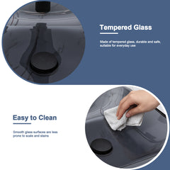 Lordear Tempered Glass Square Vessel Bathroom Sink with Drain