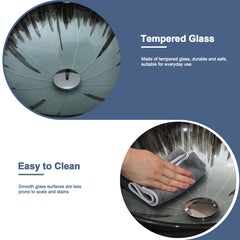 Lordear 16.5'' X 16.5'' Tempered Glass Bathroom Vessel Sink with Pop-up Drain