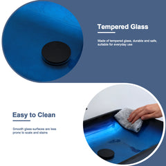 Lordear Rectangular Tempered Glass Bathroom Vessel Sink with Pop-up Drain