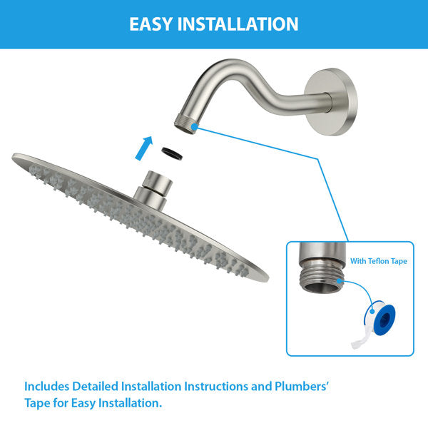 Lordear 8'' Stainless Steel Wall Mounted Extension Shower Arm  from Lordear