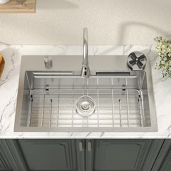 Lordear 31 Inch Drop-In Workstation Kitchen Sink