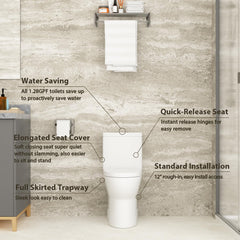 Lordear White Ceramic Elongated Floor One Piece Bidet Toilet  from Lordear