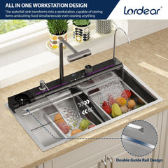 Lordear 33 Inch Drop-In Kitchen Sink