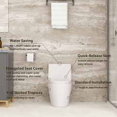 Lordear White Ceramic One Piece Floor Bidet Toilet with Comfort Wider Chair Seat  from Lordear