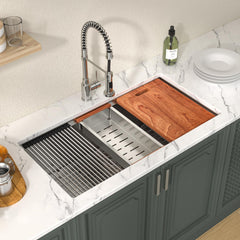 Lordear 36'' Brushed Stainless Steel Undermount Workstation Kitchen Sink