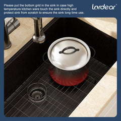 Lordear 33x19x9 Inch Undermount Kitchen Sink Single Bowl