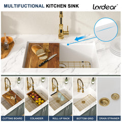 Lordear 28-Inch Undermount Kitchen Sink Single Bowl
