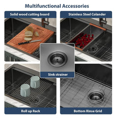 Lordear 30 Inch Drop-In Workstation Kitchen Sink