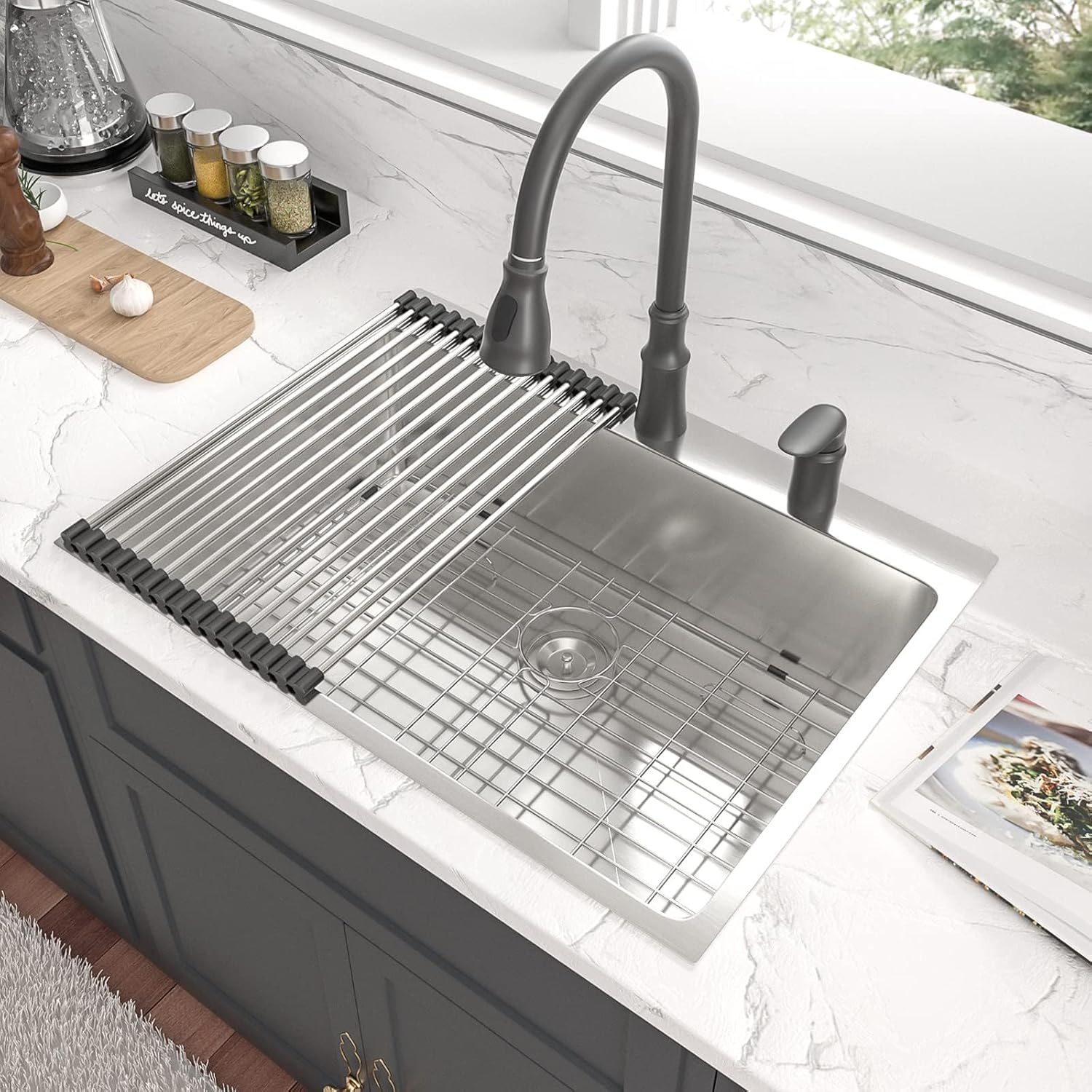 Lordear Stainless Steel Drop-In Single Bowl Kitchen Sink from Lordear