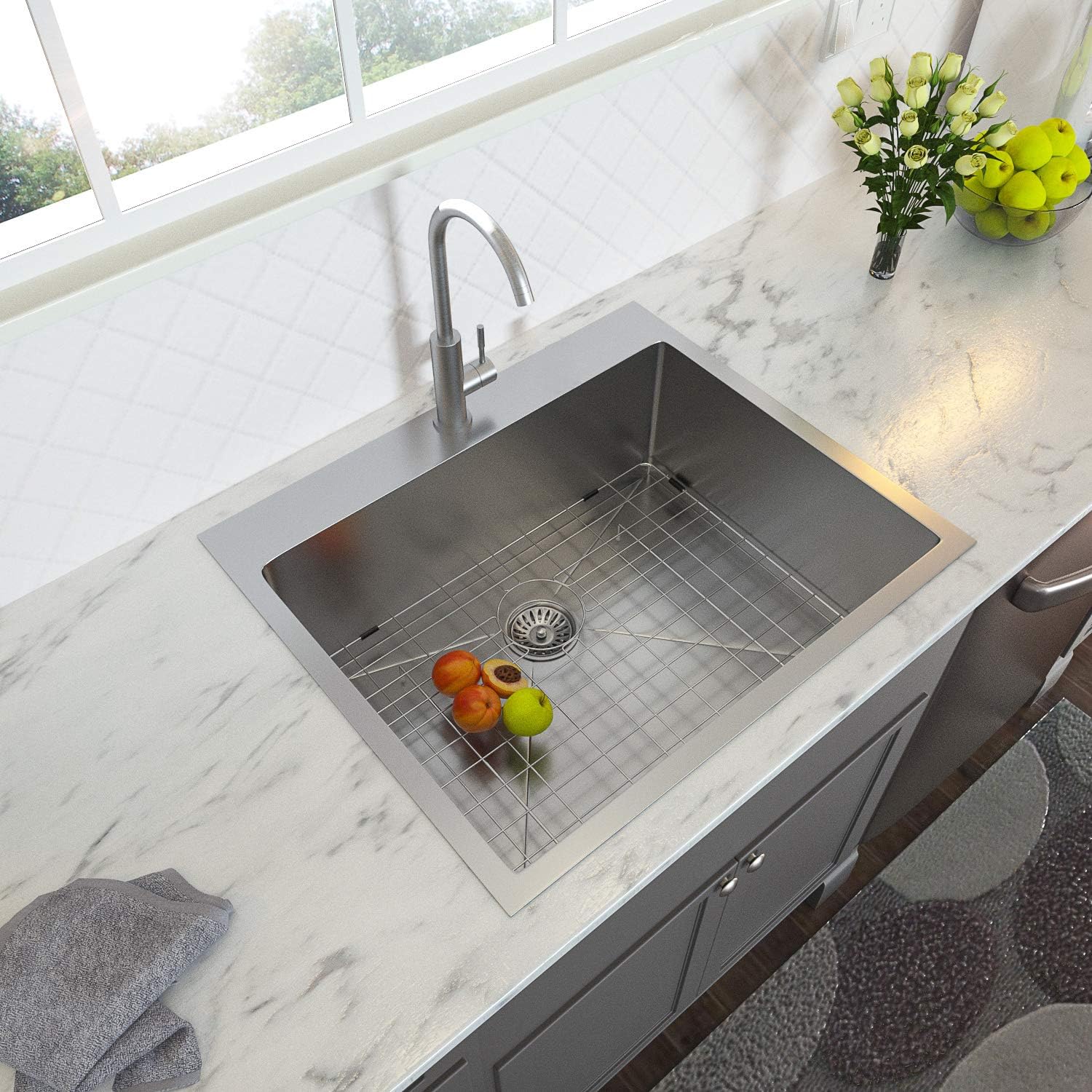 Lordear Stainless Steel Drop-in Single Bowl Deep Laundry Utility Sink from Lordear