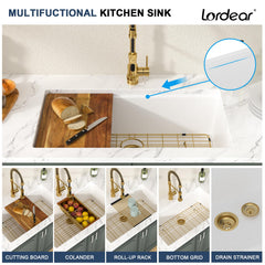 Lordear 32-Inch Undermount Kitchen Sink Single Bowl