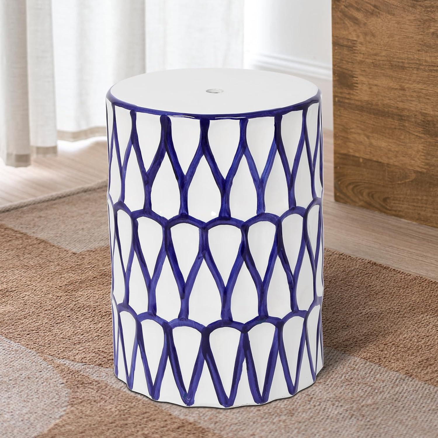 Lordear 17'' Ceramic Contemporary Modern Outdoor Garden Stool from Lordear