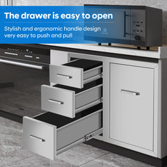 Drawer cabinets for outdoor kitchens or courtyards with trash can holder from Lordear