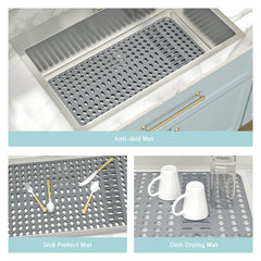 Lordear 28'' x 14'' Kitchen Sink Silicone Bottom Grid Heat Resistant Silicone Mat