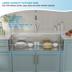 Lordear 45'' Stainless Steel Undermount Single Bowl Workstation Kitchen Sink from Lordear