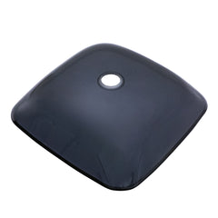 Lordear Tempered Glass Square Vessel Bathroom Sink with Drain