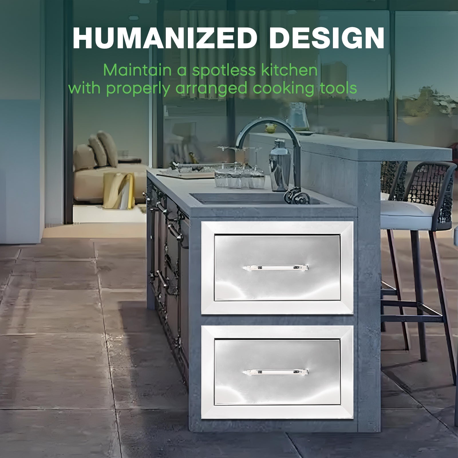 Drawer cabinets for outdoor kitchens or courtyards from Lordear