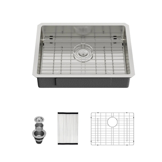 Lordear Undermount Stainless Steel Single Bowl ADA Kitchen Sink