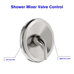 Lordear 10'' Stainless Steel Wall Mounted Round Rainfall Shower Head with Bathroom Faucet
