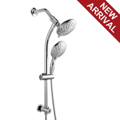 Lordear 5'' Stainless Steel Wall Mounted 5-Setting Round Rainfall Shower Head