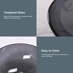 Lordear 16'' x 16'' Tempered Glass Vessel Bathroom Sink with Pop up Drain from Lordear