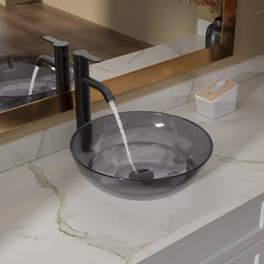 Lordear 16'' x 16'' Tempered Glass Vessel Bathroom Sink with Pop up Drain from Lordear