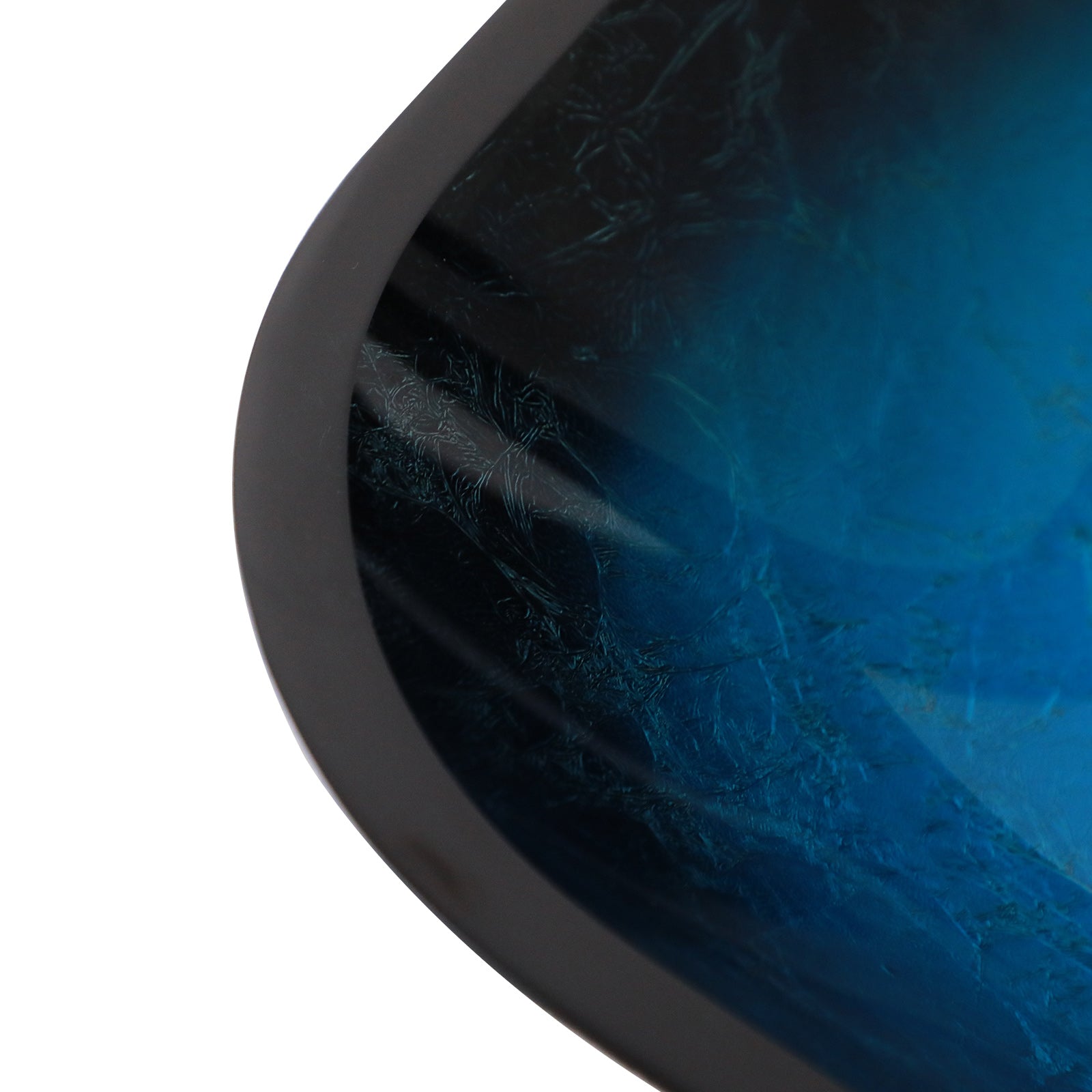 Lordear 16'' L x 16'' W Tempered Glass Blue Vessel Bathroom Sink with Pop-up Drain from Lordear