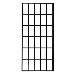 Lordear Matte Black Grid Framed Single Panel Tempered Glass Shower Door