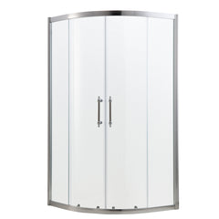 Lordear Framed Neo-Round Double Sliding Clear Tempered Glass Shower Door