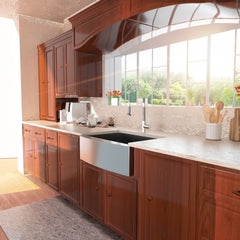 Lordear 24'' x 21'' Stainless Steel Gunmetal Black Apron Front Farmhouse Kitchen Sink from Lordear