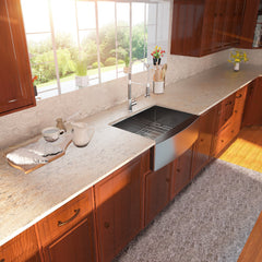 Lordear 24'' x 21'' Stainless Steel Gunmetal Black Apron Front Farmhouse Kitchen Sink from Lordear