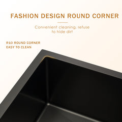 Lordear 24'' x 21'' Stainless Steel Gunmetal Black Apron Front Farmhouse Kitchen Sink from Lordear