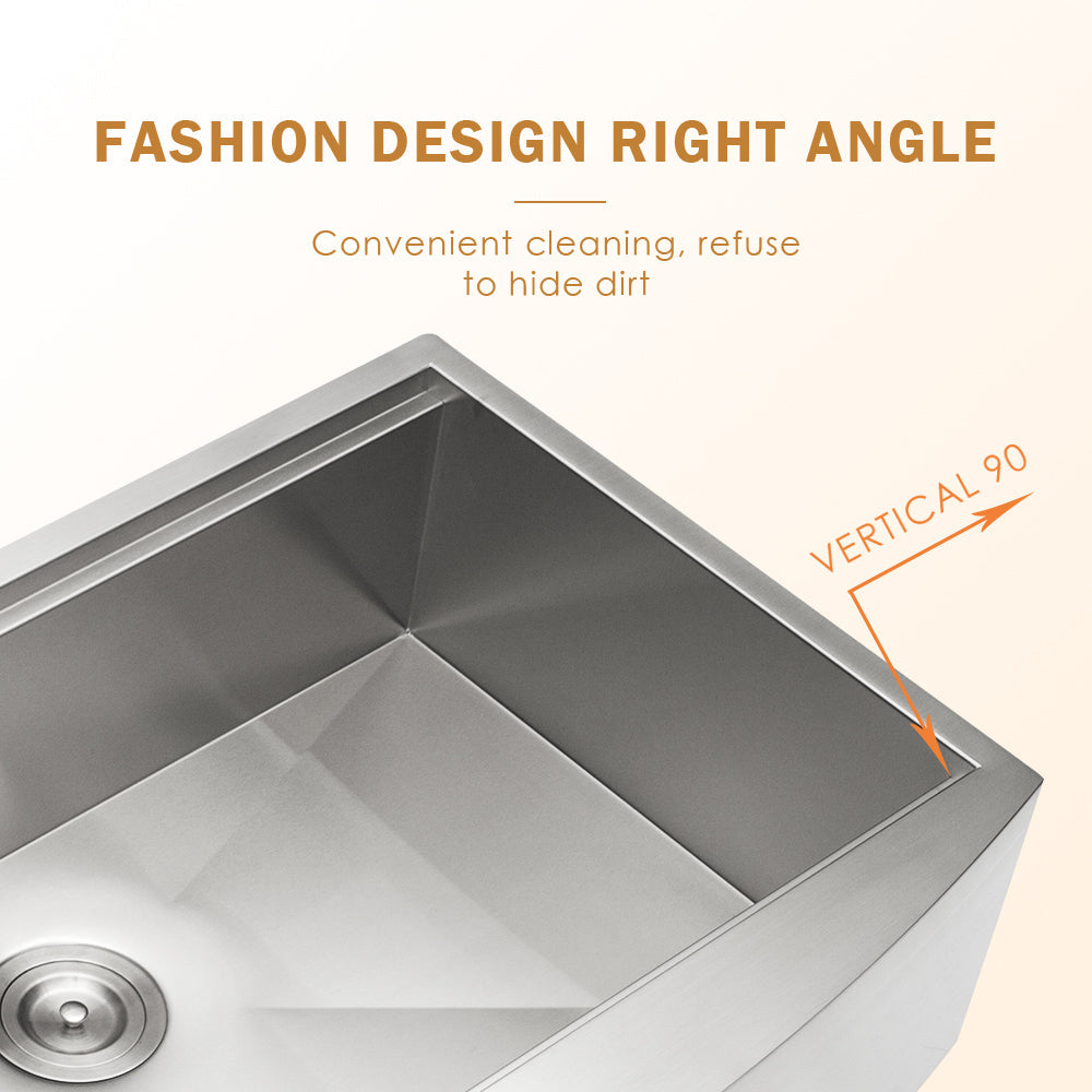 Lordear 33'' x 22'' Stainless Steel Apron Front Double Bowl Workstation Kitchen Sink from Lordear