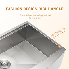 Lordear 33'' x 22'' Stainless Steel Apron Front Double Bowl Workstation Kitchen Sink from Lordear