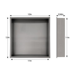 Lordear 12" x 12" Stainless Steel Bathroom Square Recessed Wall Niche from Lordear