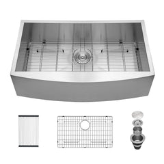 Lordear 36'' Stainless Steel Undermount Single Bowl Farmhouse Kitchen Sink from Lordear