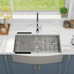 Lordear 36'' Undermount Single Bowl Stainless Steel Farmhouse Sink