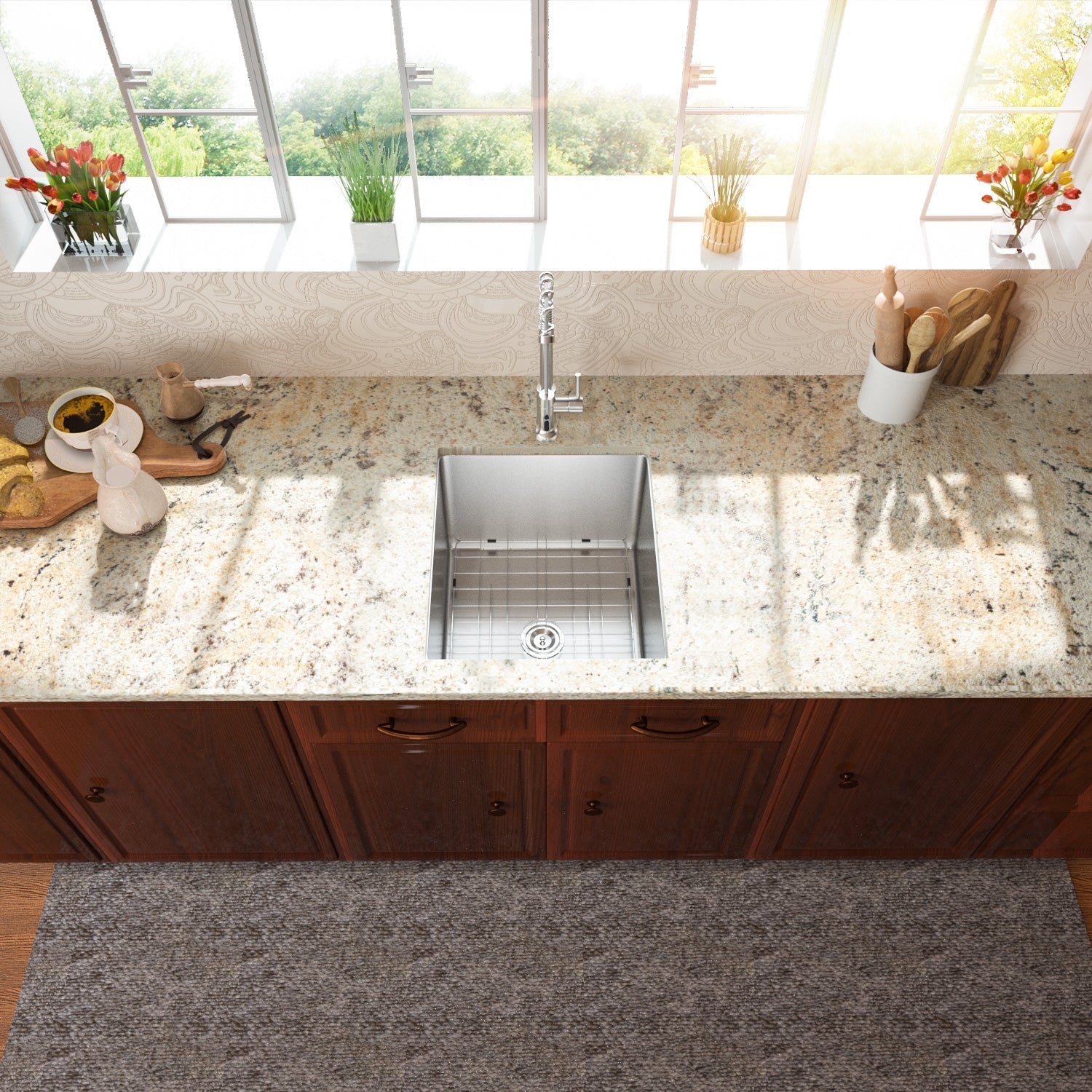 Lordear 17" x 19" Stainless Steel Undermount Prep RV Single Bowl Bar Sink from Lordear