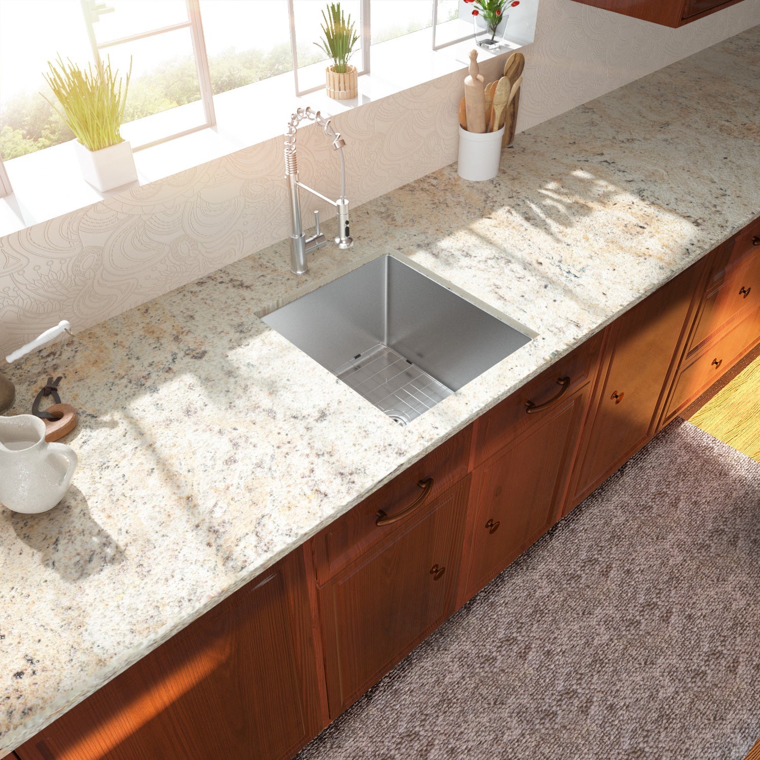 Lordear 17" x 19" Stainless Steel Undermount Prep RV Single Bowl Bar Sink from Lordear