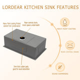 Lordear 32/33 Inch Undermount Sink Single Bowl Sink 16 Gauge Stainless Steel Kitchen Sink from Lordear