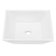 Lordear 16'' White Ceramic Bathroom Vessel Sink